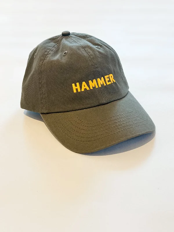 Trucker Hat for Women-Hammer Hat Olive Green with Yellow