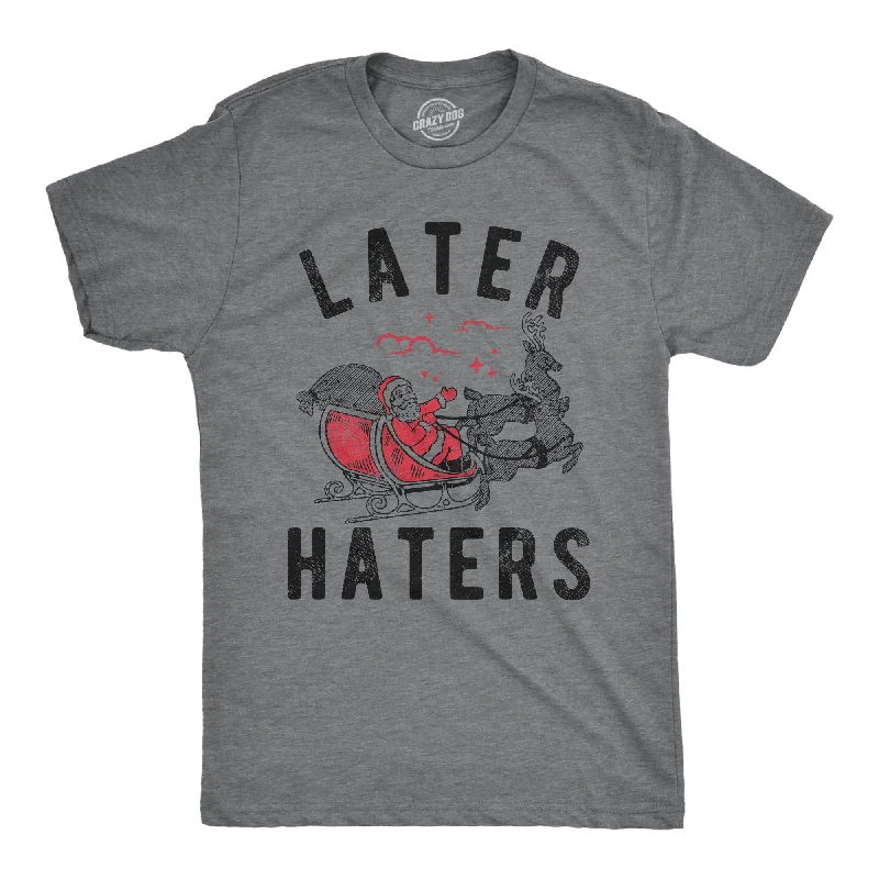 Cotton T-Shirt for Women-Later Haters Santa Men's T Shirt