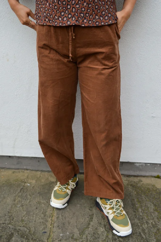 Elegant Pants for Women-Marta Gabrielle Dark Caramel Pants