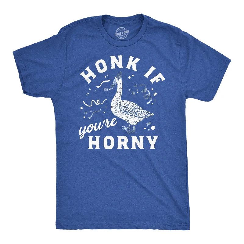 Embroidered T-Shirt for Men-Honk If Youre Horny Men's T Shirt