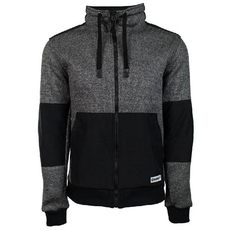 Designer Jackets for Men-"Hooey Full Zip Tech Jacket" Charcoal w/Black Accents