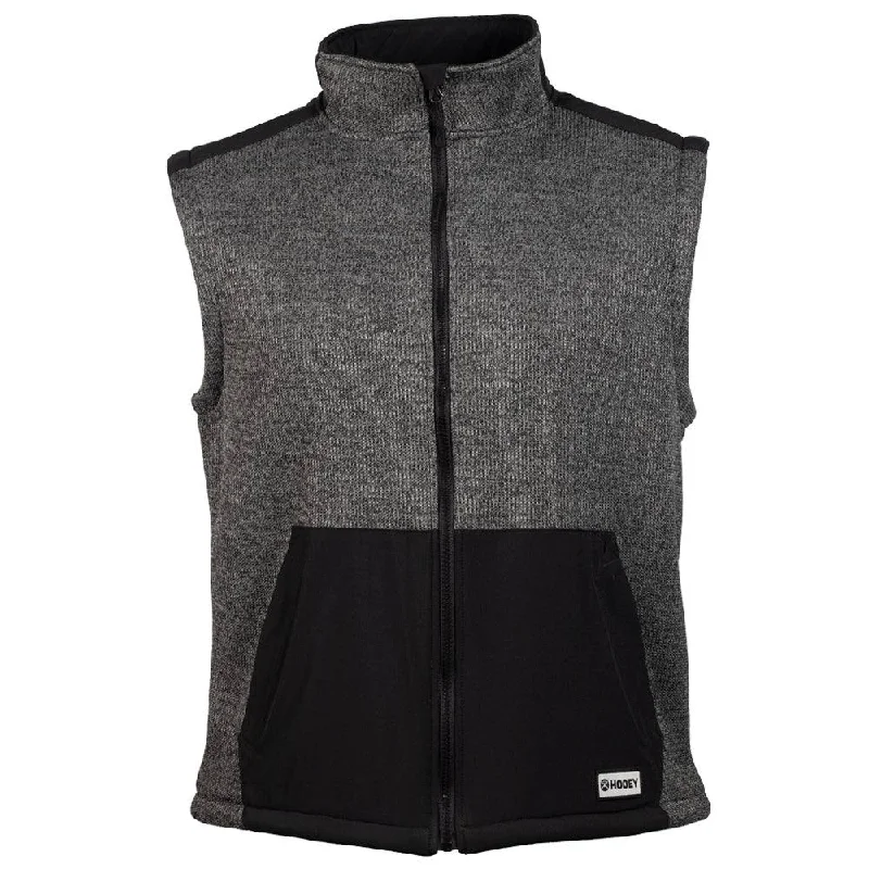 Printed Jackets for Women-"Hooey Tech Vest" Charcoal w/ Black Accents