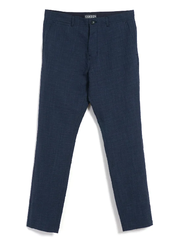 Spring Pants for Men-FRED | Regular Cut Trousers | Crinkle Blue