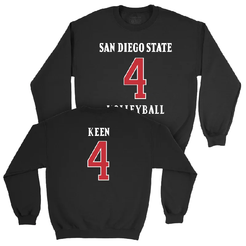 Long Sleeve Outdoor Shirts-SDSU Women's Volleyball Black Sideline Crew - Amber Keen #4