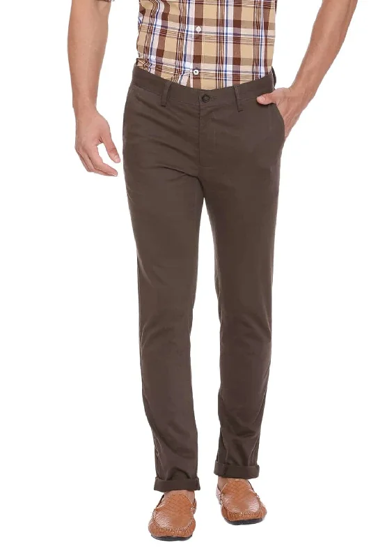 Monochrome Pants for Men-Tapered Fit Stretch Trouser