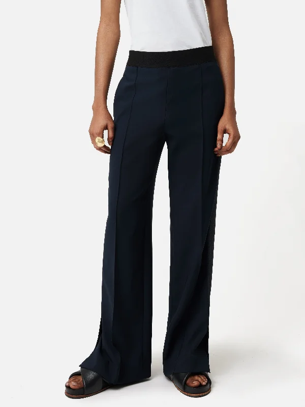 Utility Pants for Women-Crepe Split Hem Jogger | Navy