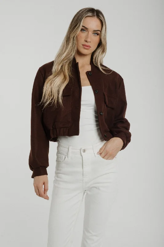 Branded Jackets for Men-Aria Cropped Jacket In Chocolate