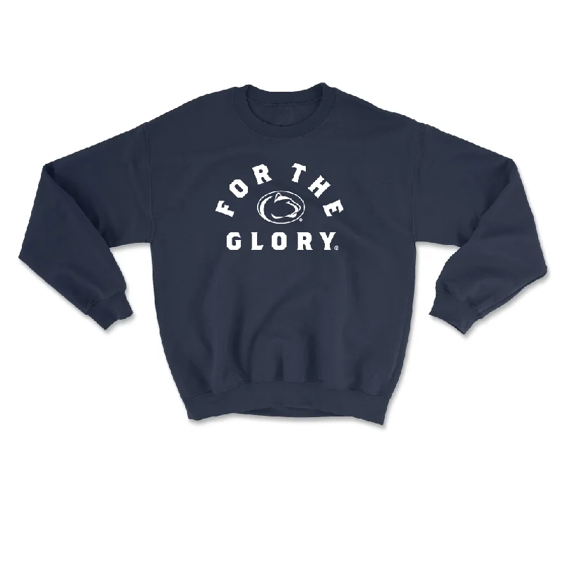 Long Sleeve Motivational Shirts-Navy Men's Volleyball For The Glory Crew - Owen Rose