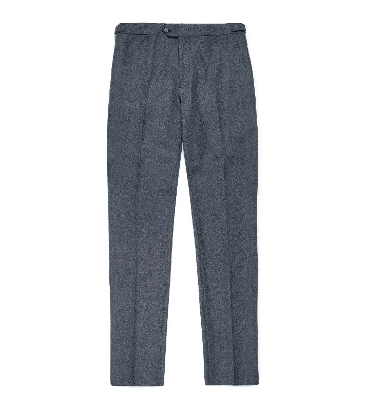 Pastel Pants for Men-Trunk Wigmore Wool Flannel Suit Trousers: Charcoal