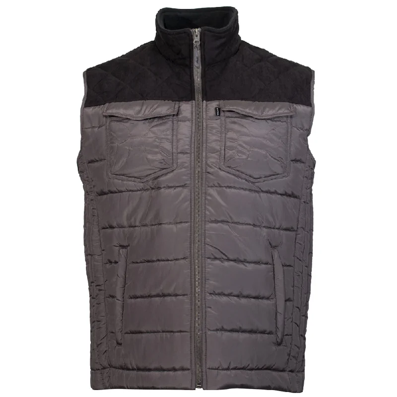 Minimalist Jackets for Women-"Hooey Packable Vest" Grey/Charcoal