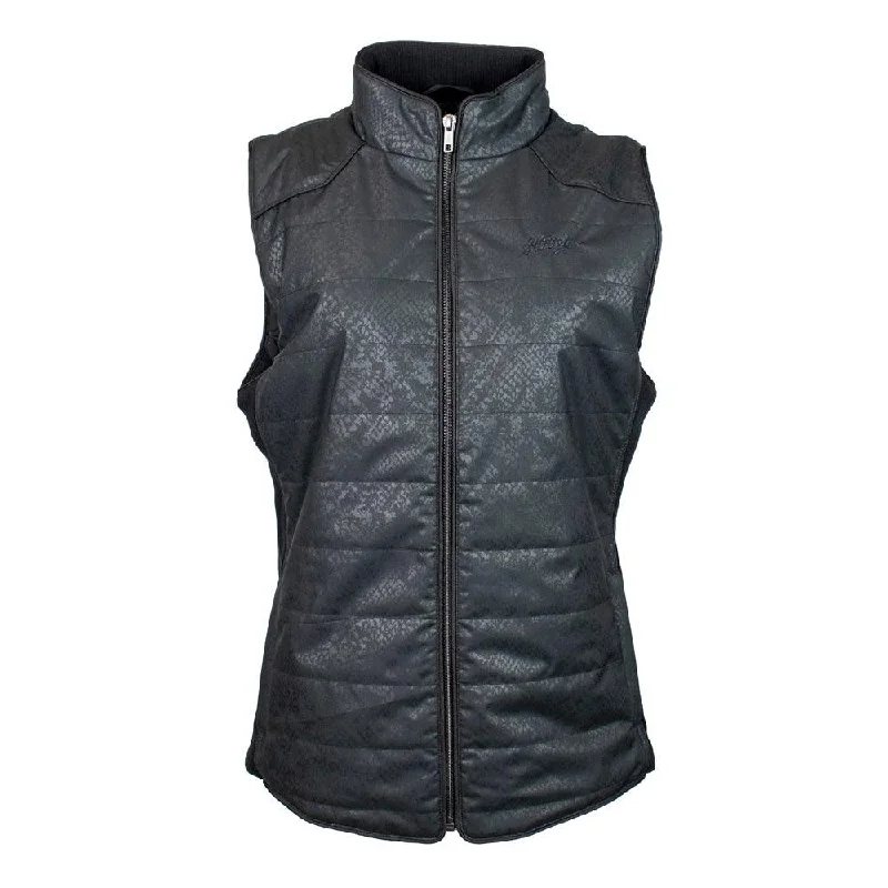 Baseball Jackets for Women-"Hooey Ladies Quilted Vest" Black w/Snake Pattern