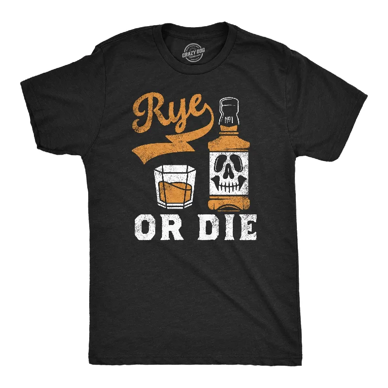 Crew Neck T-Shirt for Men-Rye Or Die Men's T Shirt