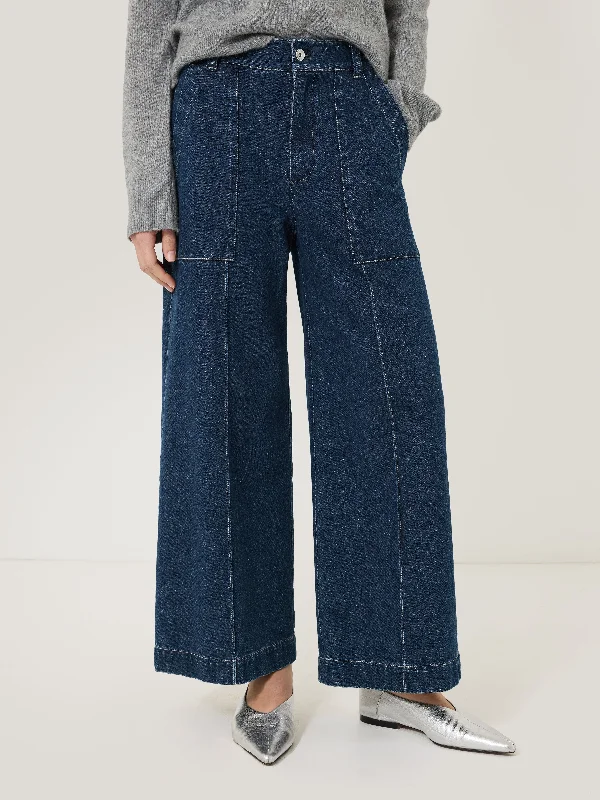 Cargo Pants for Women-Denim Sailor Trouser | Indigo