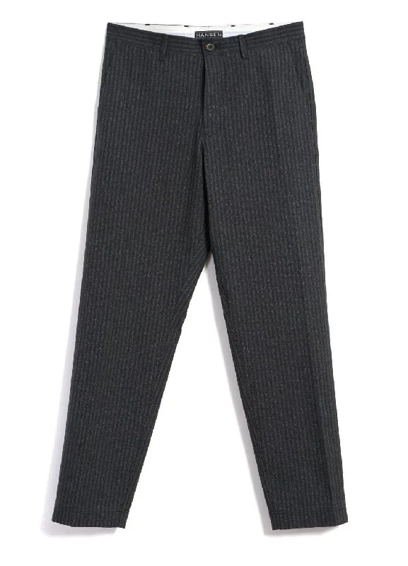 Leather Pants for Men-KIAN | Cinch Back Wide Trousers | Grey Pin