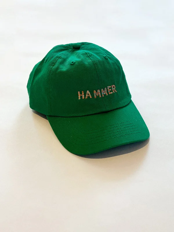 Trucker Hat for Men-Hammer Hat Kelly Green with Bright Mulit-color Thread