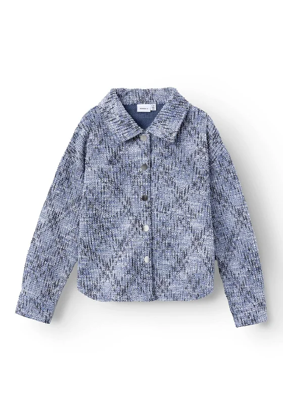 Military Jackets for Women-Name It Kid Girl Siyar Woven Overshirt Jacket, Velvet Morning