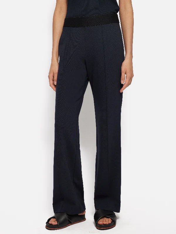 Work Pants for Women-Ponte Trouser With Trim Detail | Navy