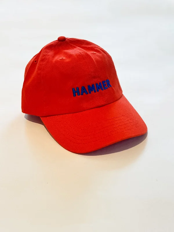 Fitted Hat for Men-Hammer Hat Orange with Blue