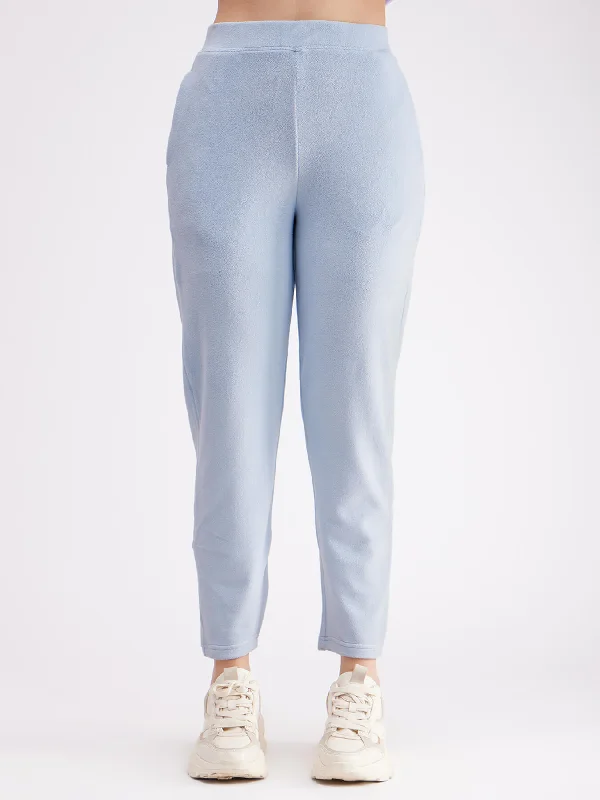 Denim Pants for Men-Fleece Trackpants - Light Blue