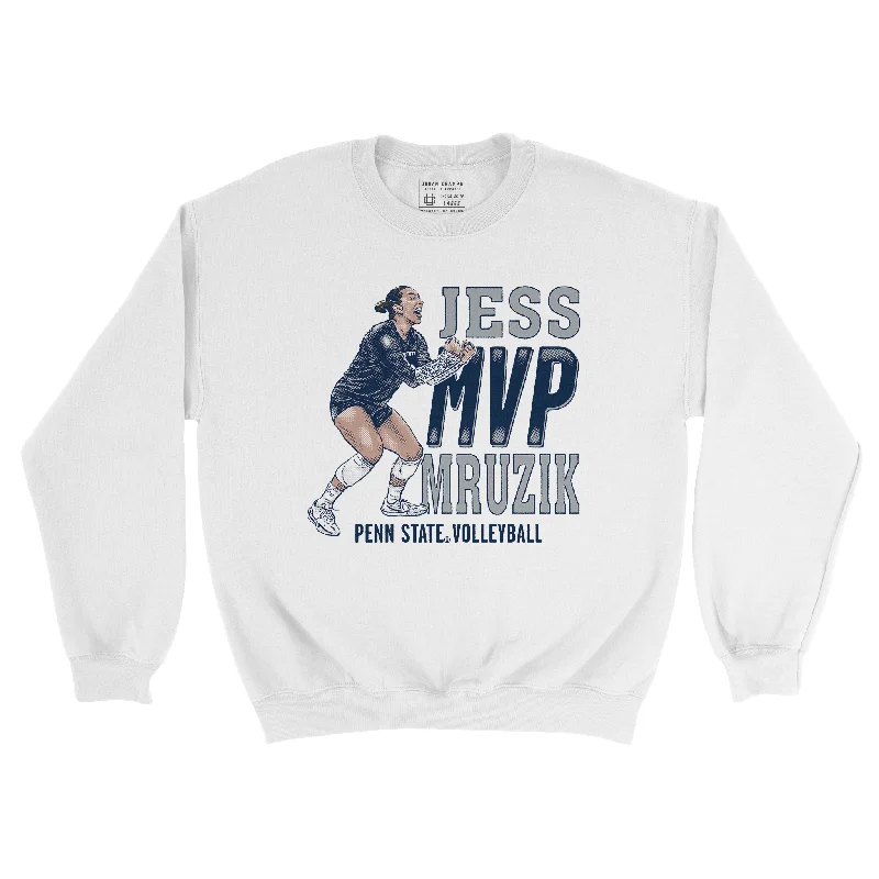 Long Sleeve Sarcastic Shirts-EXCLUSIVE RELEASE: Jess Mruzik MVP White Crew