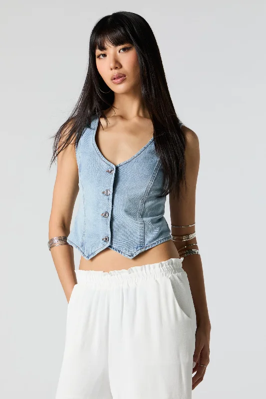 Winter Jackets for Women-Denim Vest