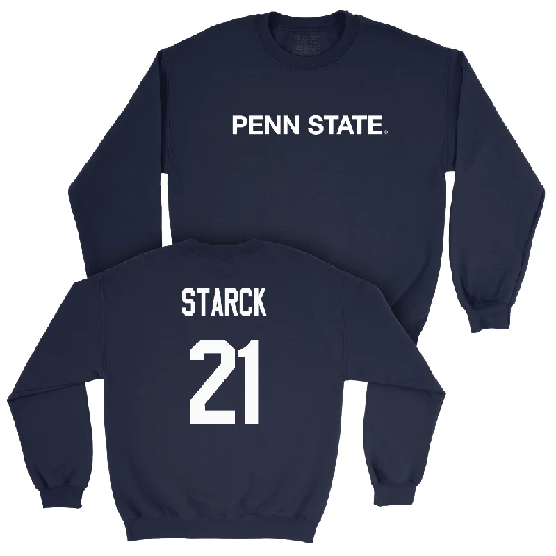 Long Sleeve Classic Car Shirts-Navy Women's Volleyball Penn State Crew  - Izzy Starck