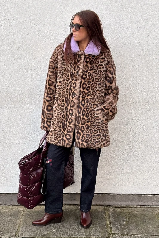 Quilted Jackets for Women-Molliolli Mare Leopard Jacket