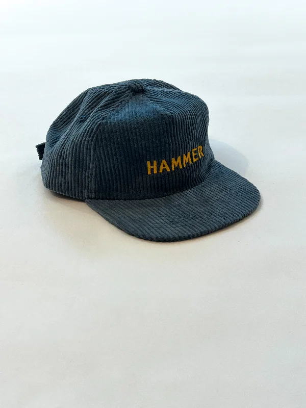 Reversible Bucket Hat-Kids Corduroy Slate Blue Hammer Hat