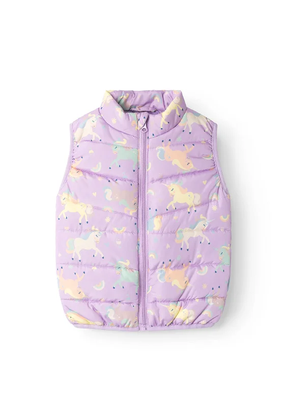 Cozy Jackets for Women-Name It Mini Girl My Lane Unicorn Gilet, Orchid Bloom