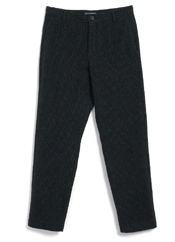 Thermal Pants for Men-KEN | Wide Cut Trousers | Black Wool Pin