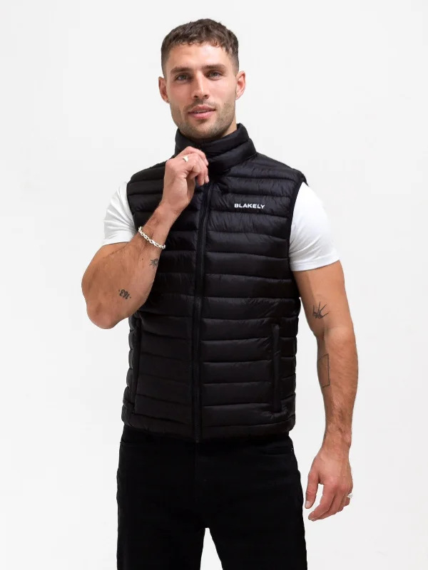 Track Jackets for Men-Ellis Lightweight Gilet - Black