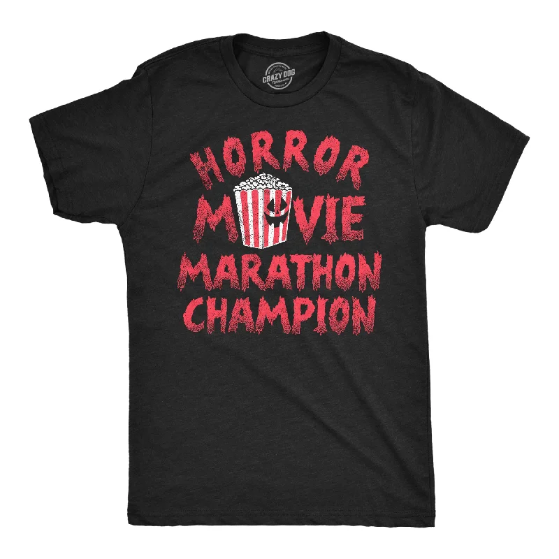 Baseball T-Shirt for Women-Horror Movie Marathon Champion Men's T Shirt