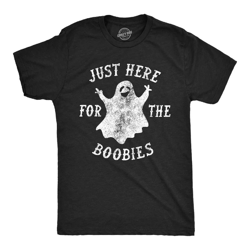 Travel T-Shirt for Women-Just Here For The Boobies Ghost Men's T Shirt