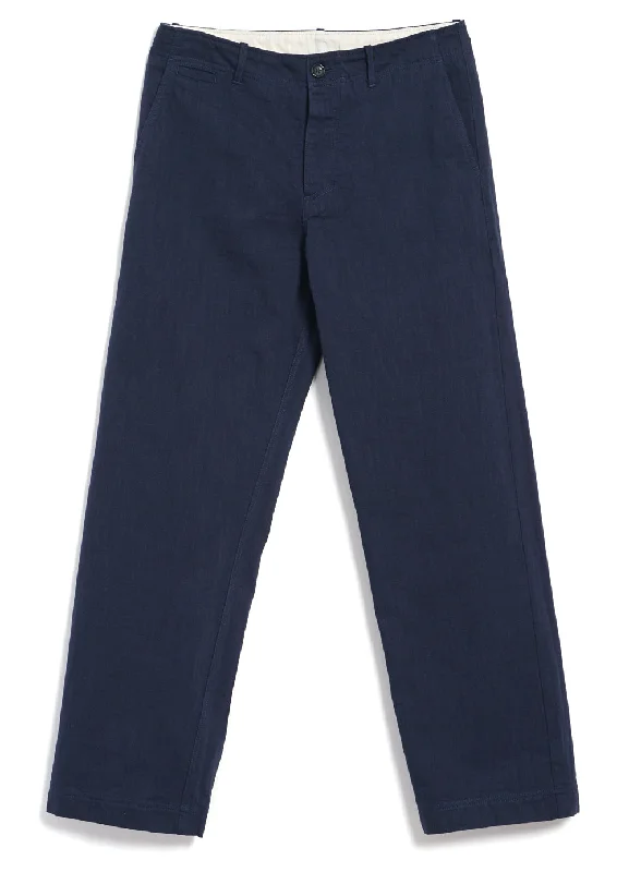 Work Pants for Men-KELD | Straight Legs Work Trousers | Navy Slub