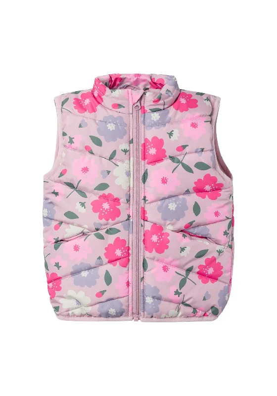 Punk Jackets for Women-Name It Mini Girls My Lane Floral Vest, Keepsake Lilac