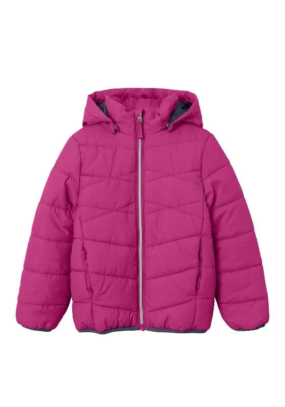 Branded Jackets for Men-Name It Mini Girls Memphis Jacket, Very Berry