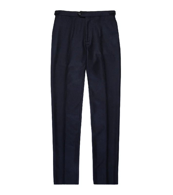 Patent Leather Pants for Women-Trunk Wigmore Wool Flannel Suit Trousers: Navy