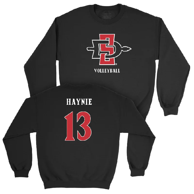 Long Sleeve Soft Shirts-SDSU Women's Volleyball Black Mark Crew - Julia Haynie #13