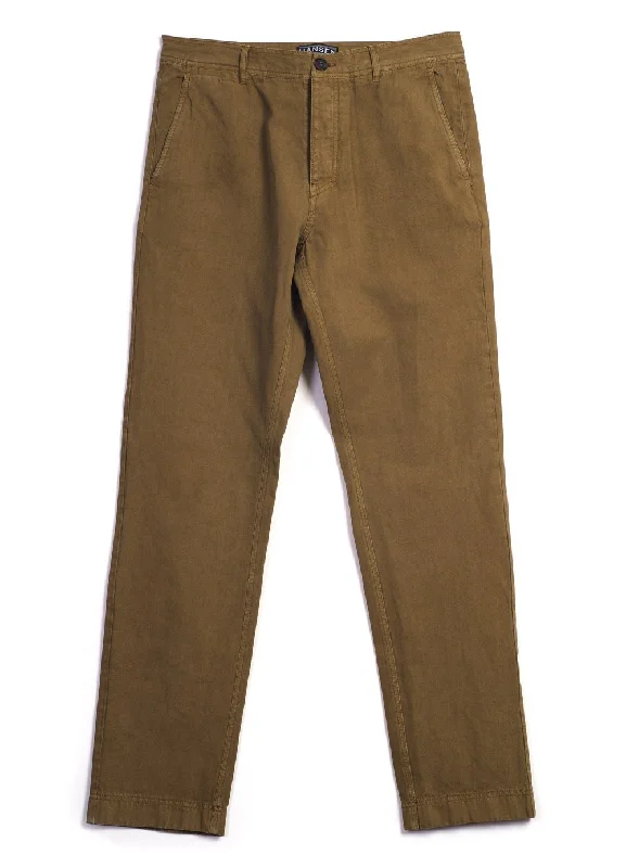 Straight Leg Pants for Men-FRED | Regular Fit Trousers | Desert