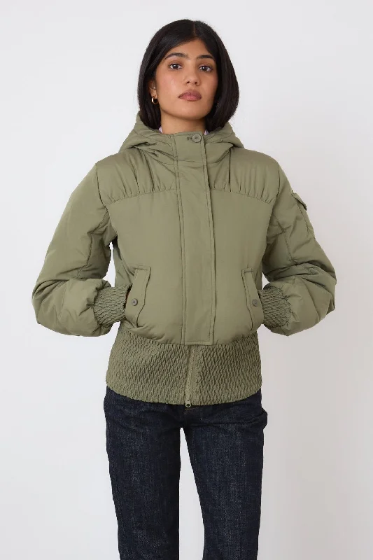 Luxury Jackets for Women-The Sandy Puffer, Khaki