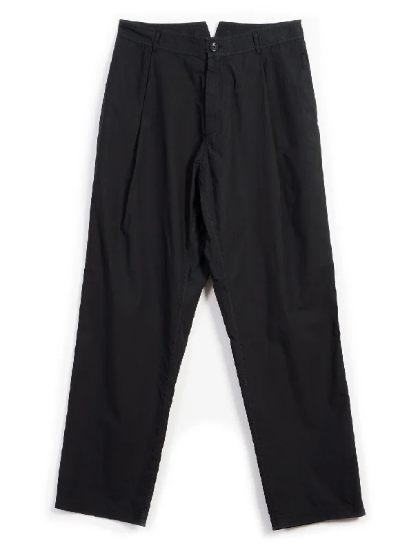 Cotton Pants for Women-EIGIL | Light Wide Cut Summer Trousers | Black