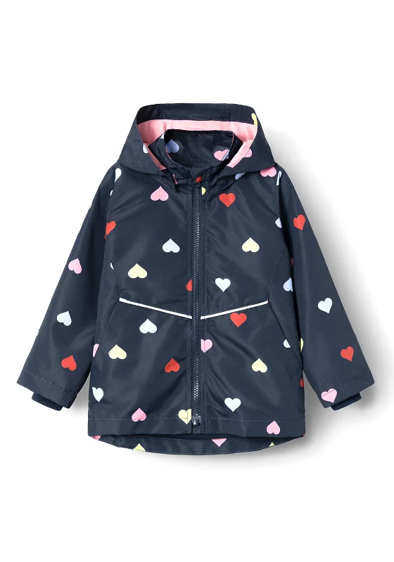 Spring Jackets for Men-Name It Mini Girl Maxi Heart Jacket, Dark Sapphire