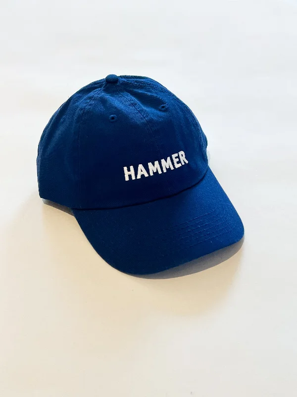 Adjustable Hat for Women-Hammer Hat Royal Blue with White