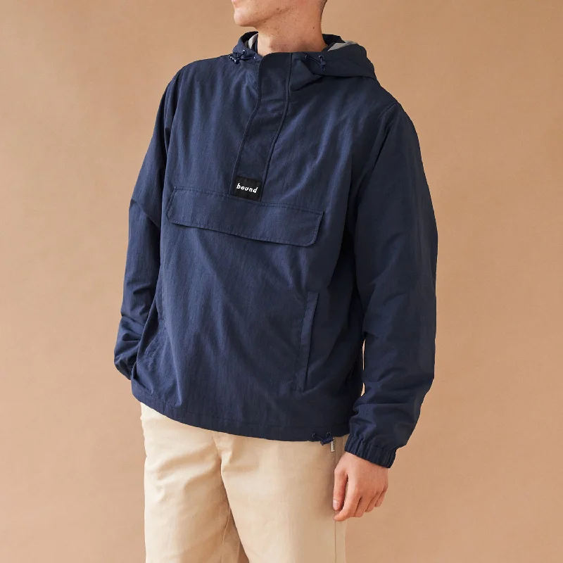 College Jackets for Men-bound 'Didsbury' Smock - Navy Blue