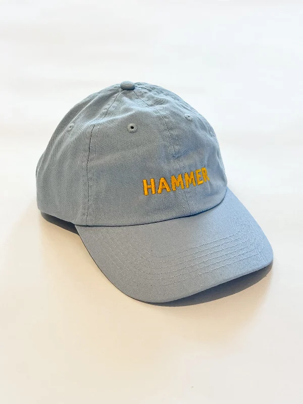 Flat Brim Hat for Men-Hammer Hat Lt Blue with Yellow