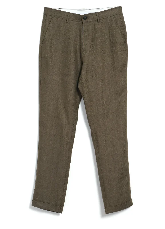 Business Casual Pants for Women-FINN | Regular Fit Trousers | Khaki Linen