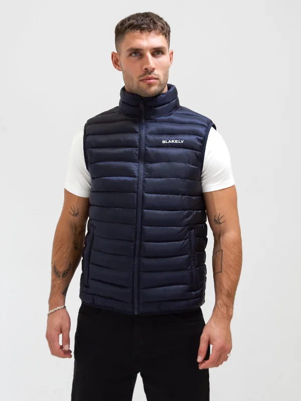 Gym Jackets for Women-Ellis Lightweight Gilet - Navy