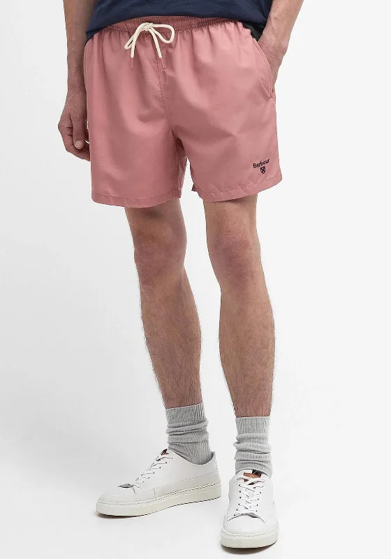 Fall Shorts for Women-Barbour Logo Swim Shorts, Pink Clay