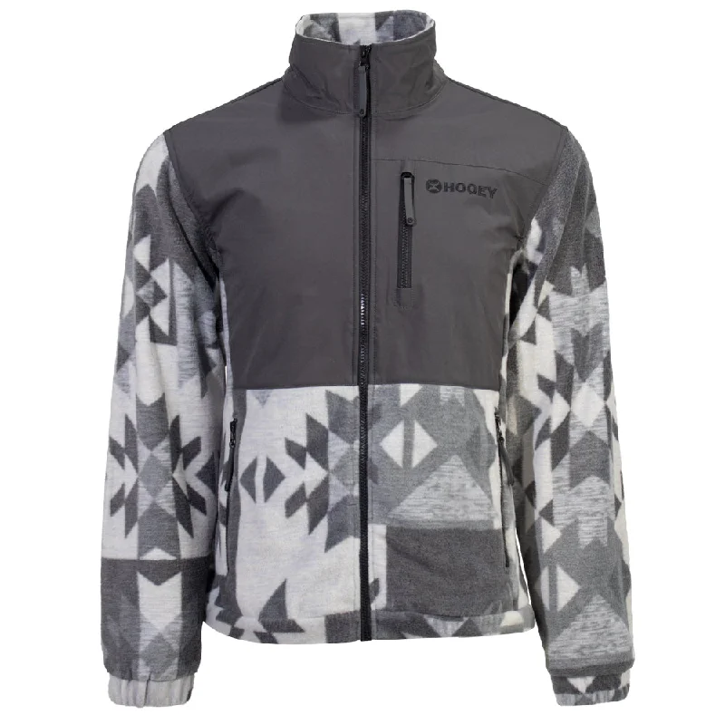 Retro Jackets for Men-"Hooey Tech Fleece Jacket" Aztec/Charcoal