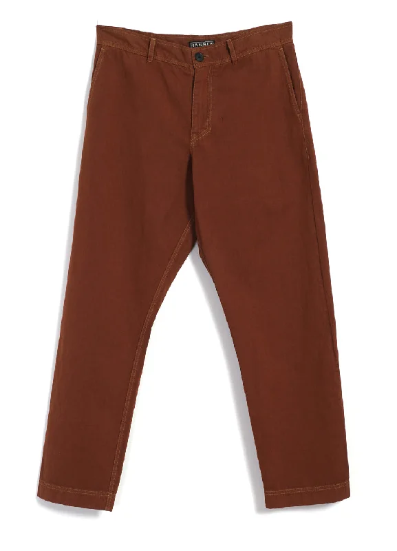 Winter Pants for Women-TYGE | Wide Cut Cropped Trousers | Brick